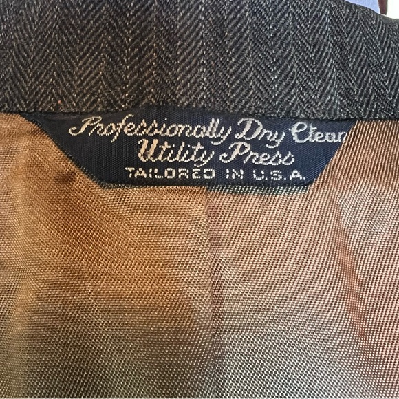 VTG 60's 70's Cricketeer ZCMI Men's Suit USA Jacket 40S Pants 36X32 Gray Blue - Picture 7 of 16